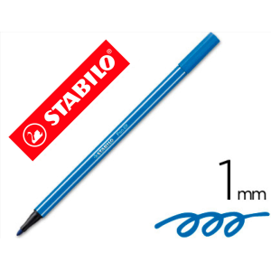 Rotulador stabilo acuarelable pen 68 azul marino punta gruesa 1mm
