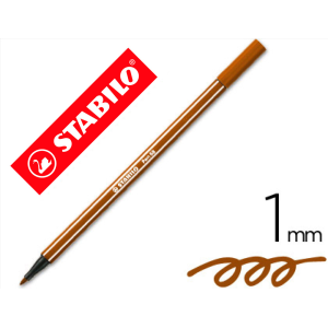 Rotulador stabilo acuarelable pen 68 marron punta gruesa 1mm