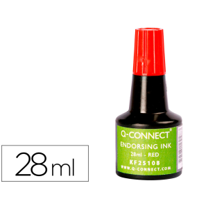 Tinta tampon q-connect rojo bote 28 ml
