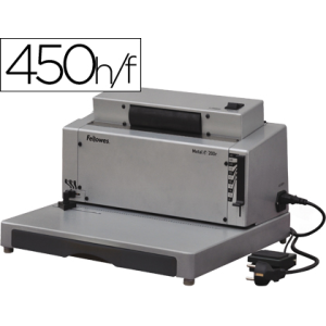 Encuadernadora electrica para espiral fellowes e-200r perfora 20 h encuaderna hasta 450 h paso 5:1