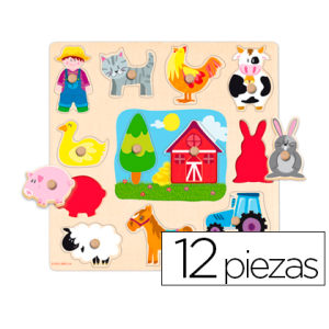 Puzle diset siluetas granja...