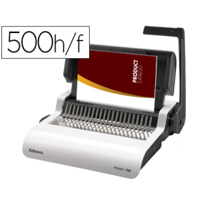 Encuadernadora manual para canutillo fellowes pulsar+300 perfora 20 hojas tamaño din a4encuaderna hasta 300 hojas