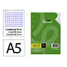 Recambio liderpapel a5 100 hojas 75gr cuadro 3mm con margen 6 taladros