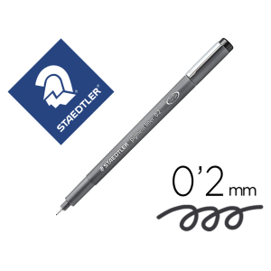 Rotulador staedtler calibrado micrometrico 308 negro 0,2 mm resistente al agua
