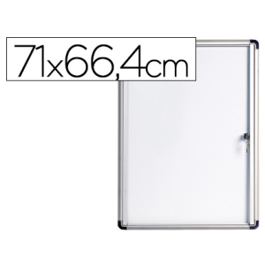 Vitrina de anuncios bi-office fondo magnetico extraplana de interior 710x664 mm