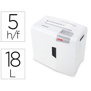 Destructora de documentos hsm shredstar x5 capacidad de corte 5 h en particulas destruye grapas clips cd y tarjetas