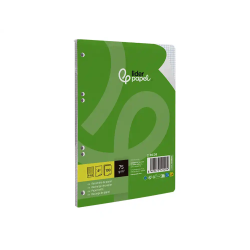 Recambio liderpapel a5 100 hojas 75gr cuadro 3mm con margen 6 taladros