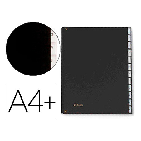 Carpeta clasificadora fuelle pardo carton compacto folio 12 departamentos visor doble personalizables color negro