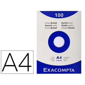 Cartulina exacompta din a4 blanca 205 gr paquete de 100 unidades