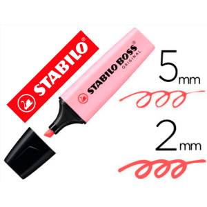 Rotulador stabilo boss pastel fluorescente 70 rubor rosa