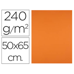 Cartulina liderpapel 50x65 cm 240g/m2 naranja paquete de 25 hojas
