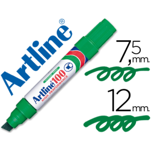 Rotulador artline marcador permanente 100 verde punta biselada