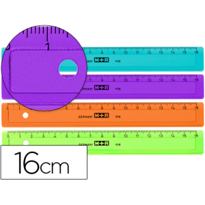 Regla m+r 16 cm plastico...