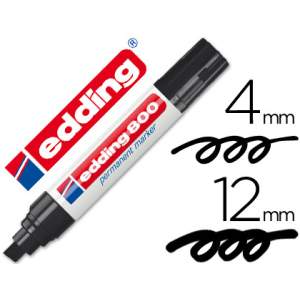 Rotulador edding marcador permanente 800 negro punta biselada 12 mm