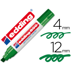 Rotulador edding marcador permanente 800 verde punta biselada 12 mm recargable