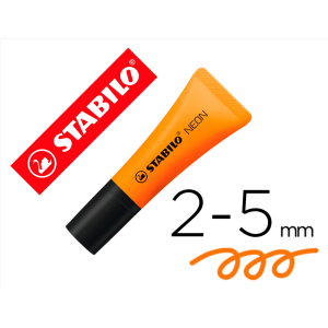 Rotulador stabilo fluorescente 72 naranja neon