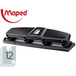 Taladrador maped essentials metal 4 taladros capacidad 12 hojas color negro