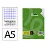 Recambio liderpapel a5 100 hojas 75gr cuadro 6mm con margen 6 taladros