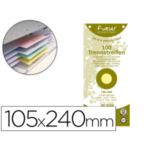 Separador exacompta cartulina de 180 gr juego de 100 separadores 105x240 mm con 2 taladros color amarillo