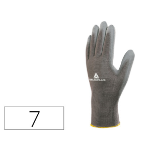 Guantes deltaplus poliester antideslizante lavable especial para manipulacion y manutencion gris talla 7