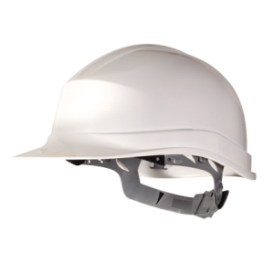 Casco de proteccion deltaplus polietileno especial para obra y trabajos electricos de baja tension color blanco