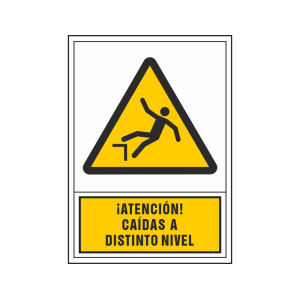 Pictograma syssa señal de advertencia atencion! caidas a distinto nivel en pvc 245x345 mm