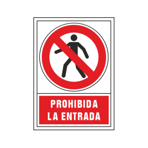 Pictograma syssa señal de prohibicion prohibida la entrada en pvc 245x345 mm