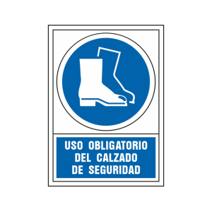Pictograma syssa señal de obligacion uso obligatorio del calzado de seguridad en pvc 245x345 mm