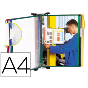 Portacatalogo de pared metalico djois con 10 fundas din a4 colores surtidos