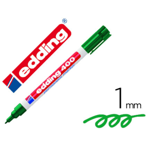 Rotulador edding marcador permanente 400 verde punta redonda 1 mm recargable