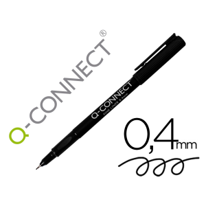 Rotulador q-connect punta de fibra fine liner negro 0,4 mm