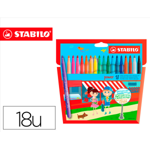 Rotulador escolar stabilo powe r caja de 18 unidades colores surtidos