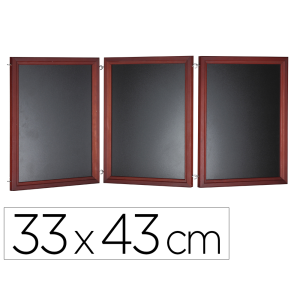 Pizarra negra liderpapel para hosteleria mural madera con superficie para rotuladores tipo tiza 33x43cm pack de 3
