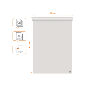 Bloc congreso nobo papel reciclado cuadriculado/liso 580x810 mm 50 hojas 70 g/m2
