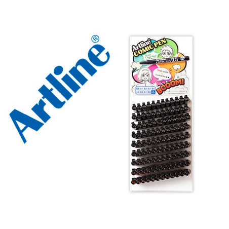 Rotulador artline calibrado microm. negro comic pen punta poliacetal resistente al agua exp. de 108 unidades stdas.