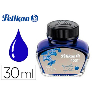 Tinta estilografica pelikan 4001 azul real bote 30 ml