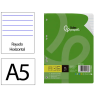 Recambio liderpapel din a5 100 hojas 75 gr horizontal con margen 6 taladros