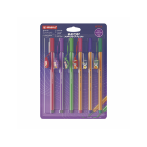 Rotulador stabilo acuarelable pen 68/point 88 k-pop blister de 6 unidades mixtas colores surtidos