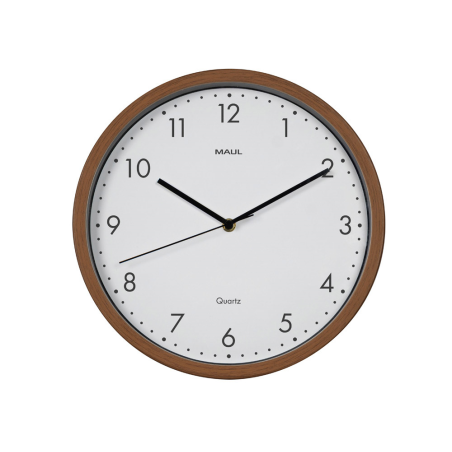 Reloj maul grain de pared redondo 30 cm diametro cuarzo marco madera oscura