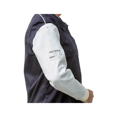 Mangas al hombre de cuero safetop standard color gris