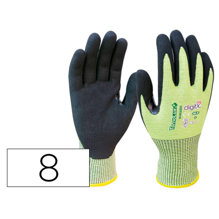 Guantes de nitrilo safetop tornolux-f anticorte tdm nivel f con refuerzo talla 8