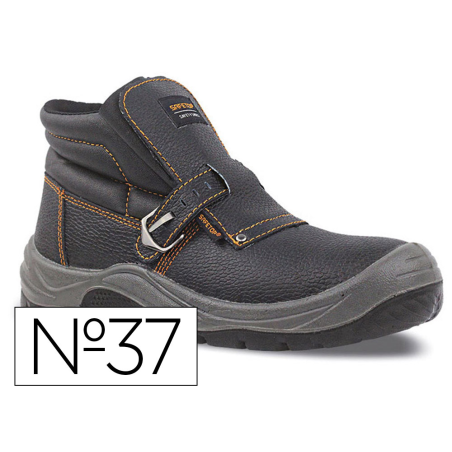 Bota de seguridad safetop nerio cuero grabado con hebilla especial soldadura suela pu bidensidad s3 talla