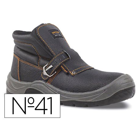 Bota de seguridad safetop nerio cuero grabado con hebilla especial soldadura suela pu bidensidad s3 talla