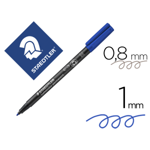 Rotulador staedtler lumocolor retroproyeccion punta de fibrapermanente 317-3 azul punta media redonda 0.8-1 mm