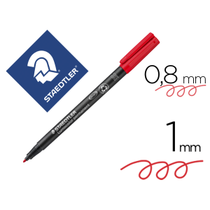 Rotulador staedtler lumocolor retroproyeccion punta de fibrapermanente 317-2 rojo punta media redonda 0.8-1 mm