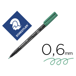 Rotulador staedtler lumocolor retroproyeccion punta de fibrapermanente 318-5 verde punta fina redonda 0.6 mm