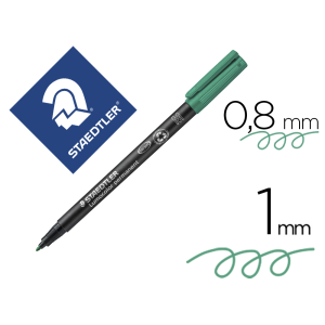 Rotulador staedtler lumocolor retroproyeccion punta de fibrapermanente 317-5 verde punta media redonda 0.8-1 mm