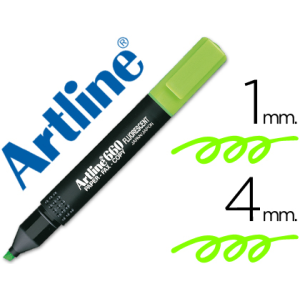 Rotulador artline fluorescente ek-660 verde punta biselada