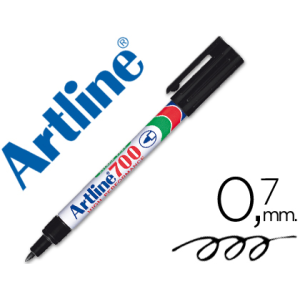 Rotulador artline marcador permanente ek-700 negro punta redonda 0.7 mm papel metal y cristal