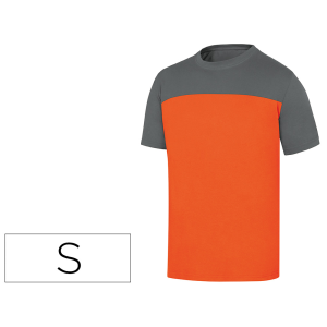 Camiseta de algodon deltaplus color gris/naranja talla s